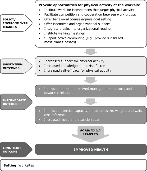 Provide Opportunities for Physical Activity at the Worksite flow chart - YMCA