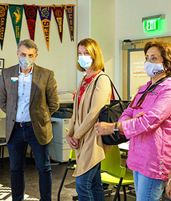 Alfredo Velasco, Suzanne McCormick & CiCi Rojas visit YMCA of Greater Long Beach Community Development branch.