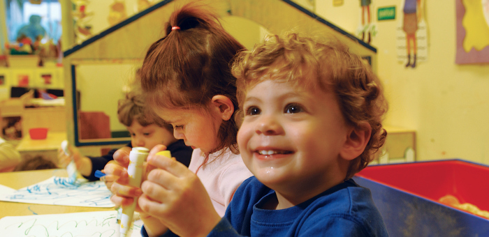 Children in a kindergarten classroom